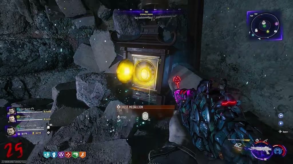 Clock opened revealing the glowing Crest Medallion
