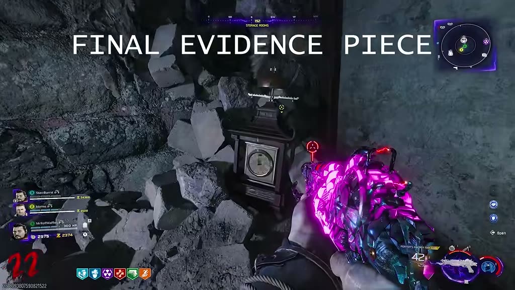 The clock revealed in the rubble near the PhD machine