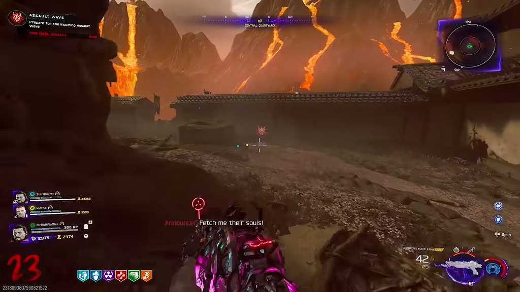 Assault wave defense with flag zombies