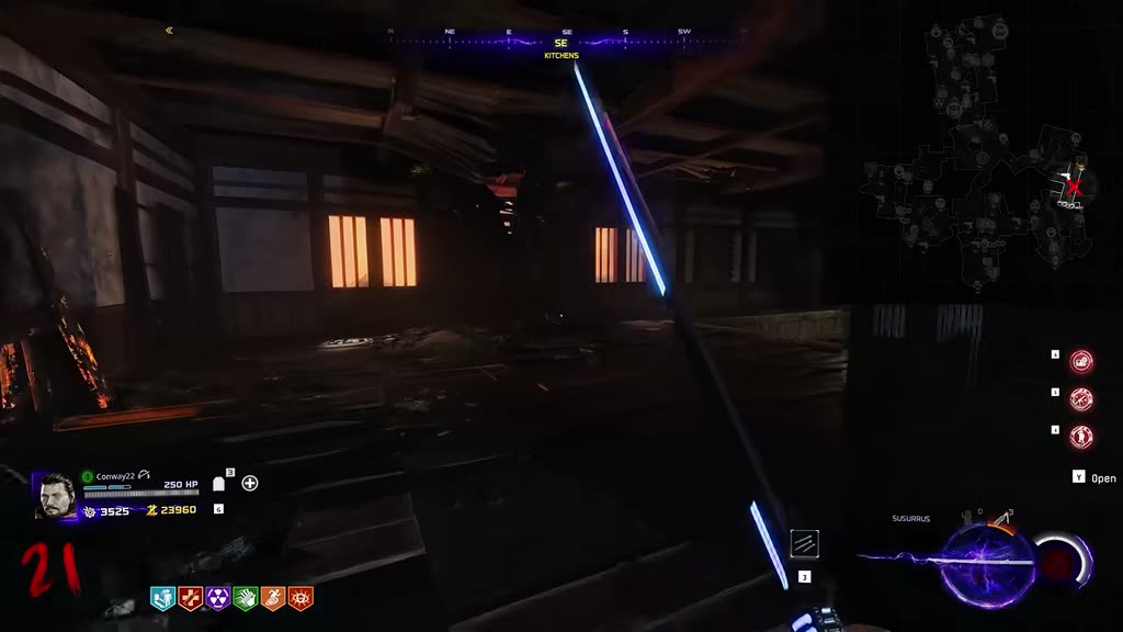 Creaky floorboards highlighted in orange by Death Perception