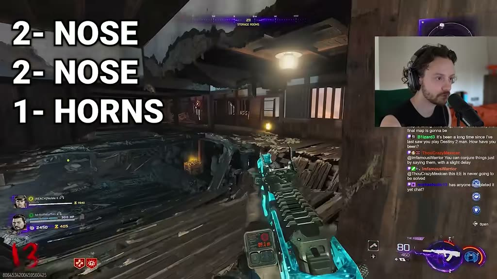 Written kill order on screen while killing masked zombies