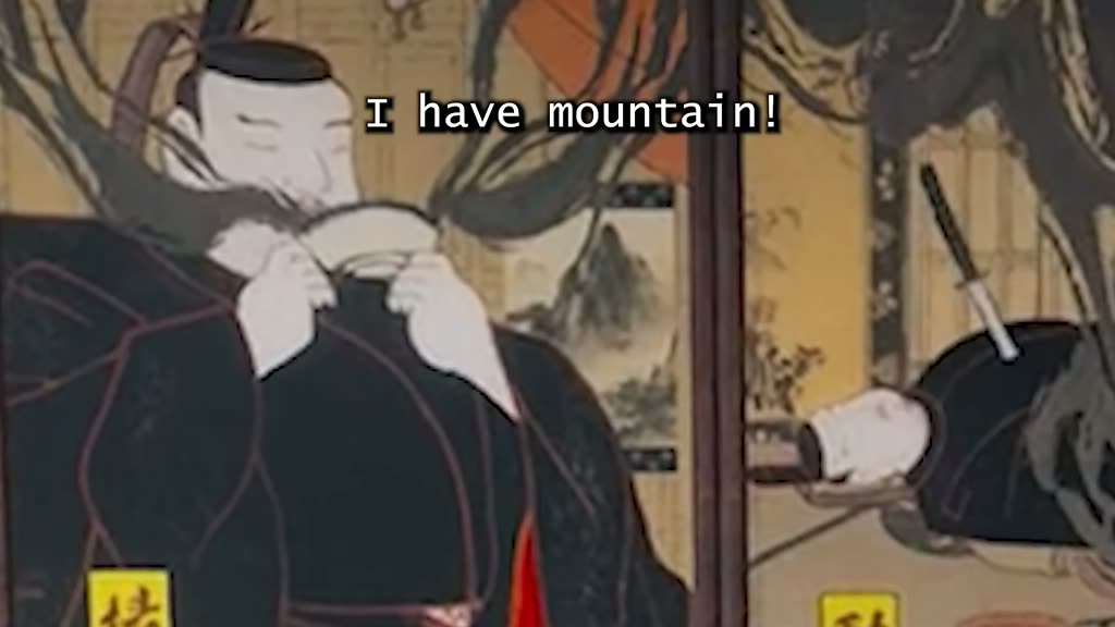 Painting 4 with a mountain in the background