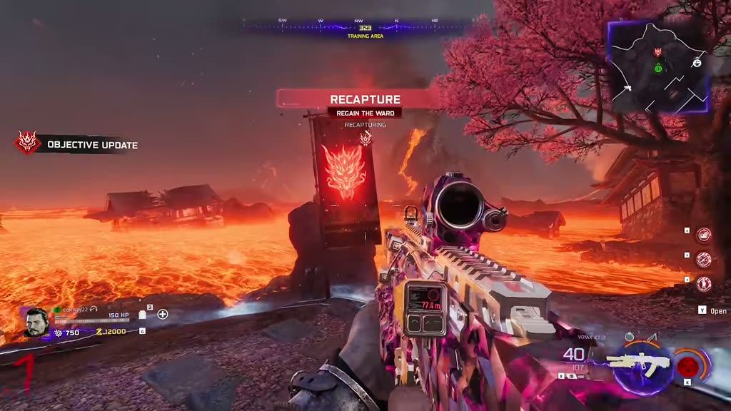 Recapture the ward - red demon banner in the training area