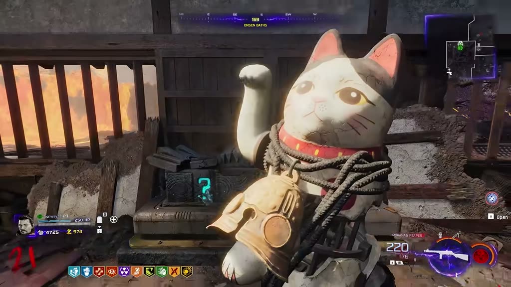 Cat grenade sitting on top of the mystery box