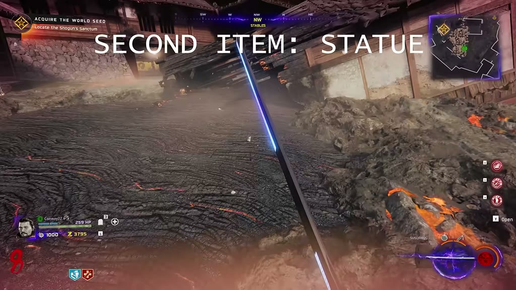 Stables area with lava field