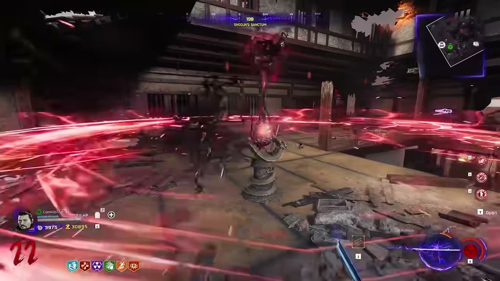 Red shockwave pulses around the World Seed while meleeing it