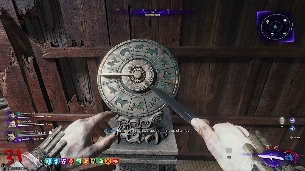 The metal zodiac wheel with pointer